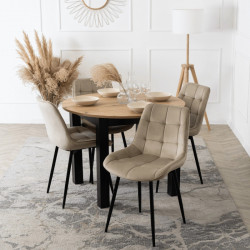 Стул кухонный Ont- CHRIS Бежевый велюр/черный