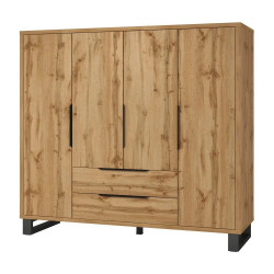 Шкаф на 4 двери с 2 ящиками Helvetia HALLE S 24N0NG20 (дуб Вотан/черный)