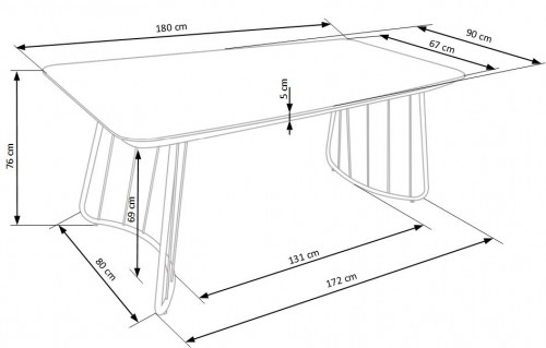 Стол обеденный PL- HALMAR BOSTON 180х90