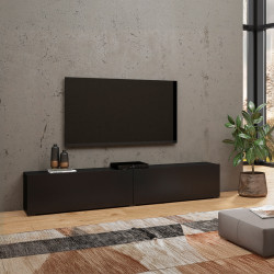 Тумба под телевизор в гостиную Helvetia AVA 24WNLM40 (черный-дуб вотан/черный)