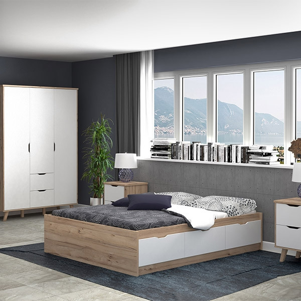 Шкаф на 3 двери Forte VANKKA FINVNKS831 (дуб/белый)