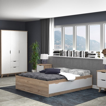 Шкаф на 3 двери Forte VANKKA FINVNKS831 (дуб/белый)