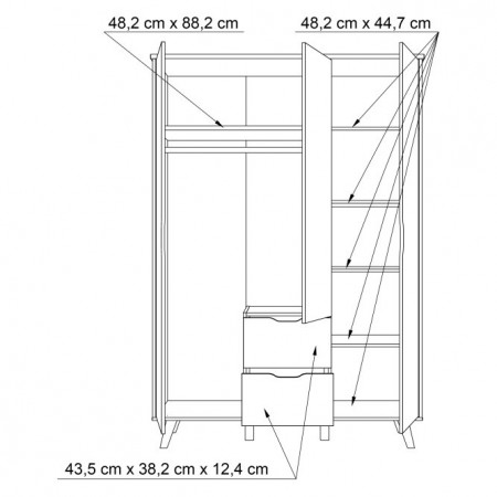 Шкаф на 3 двери Forte VANKKA FINVNKS831 (дуб/белый)