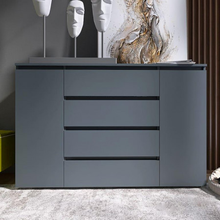 Большой комод без ручек EVR- Лайт КЛ-4 графит