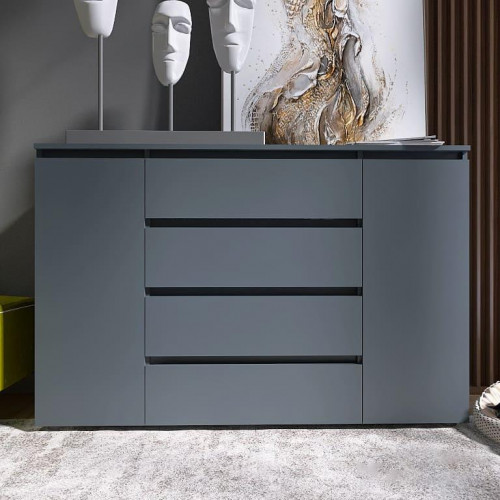 Большой комод без ручек EVR- Лайт КЛ-4 графит