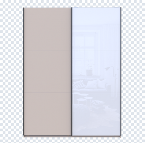 Шкаф - купе DRS- G-Caiser (180х60х240 см) 1 ДСП/1 Стекло 3 части двери Кашемир/ Белый 