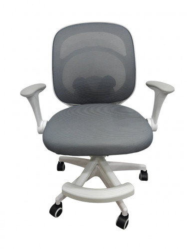 Кресло вращающееся детское с подставкой для ног Perfect KIDS PANDA серый