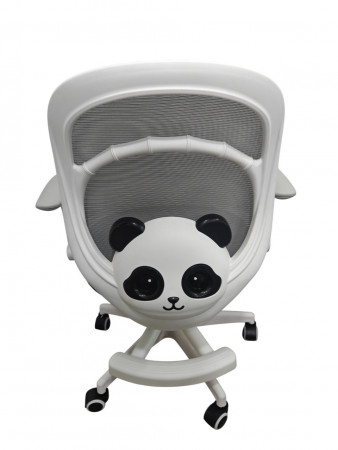 Кресло вращающееся детское с подставкой для ног Perfect KIDS PANDA серый
