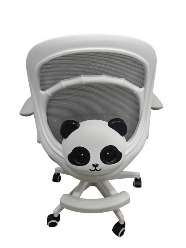 Кресло вращающееся детское с подставкой для ног Perfect KIDS PANDA серый