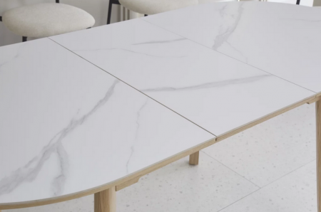 Стол обеденный раскладной CRV- Martin, Arctic ice ceramic top oak base,140 см