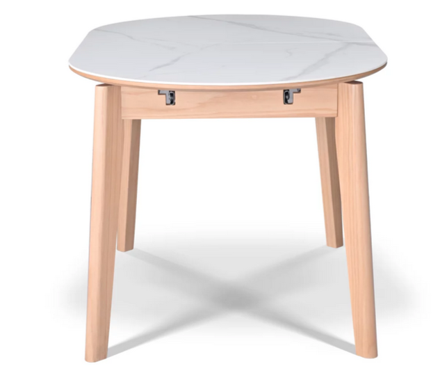 Стол обеденный раскладной CRV- Martin, Arctic ice ceramic top oak base,140 см