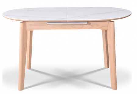 Стол обеденный раскладной CRV- Martin, Arctic ice ceramic top oak base,140 см