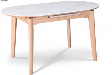 Стол обеденный раскладной CRV- Martin, Arctic ice ceramic top oak base,140 см