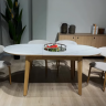 Стол обеденный раскладной CRV- Martin, Arctic ice ceramic top oak base,140 см
