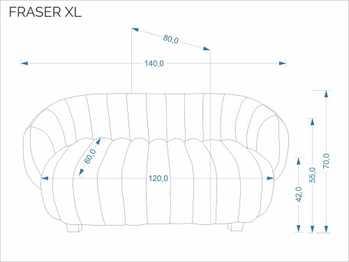 Софа для отдыха HALMAR FRASER_XL кремовый