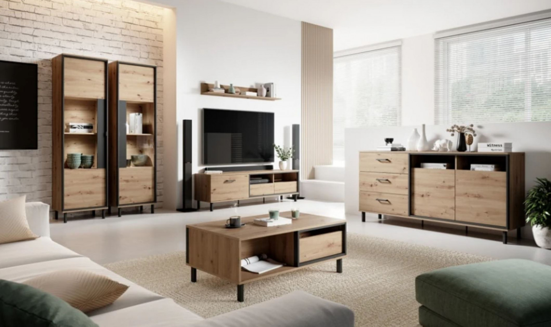 Комод Perfect Home Нест/Nest 2-дверный с 3 ящиками 2D3S/165 Дуб артизан/антрацит