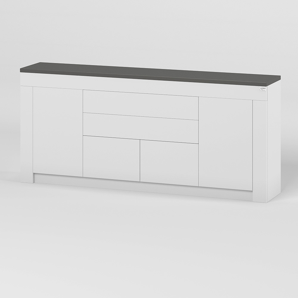 Большой комод Ларри-2 Нимфея альба/Антрацит (LION-041057) ТОП