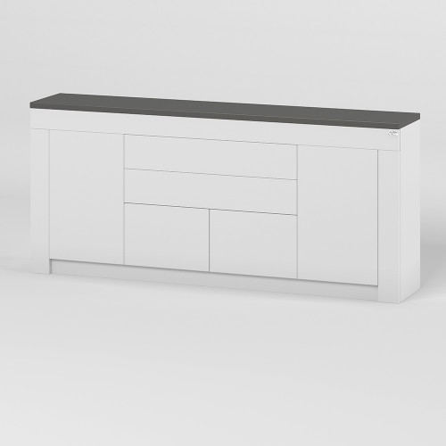 Большой комод Ларри-2 Нимфея альба/Антрацит (LION-041057) ТОП