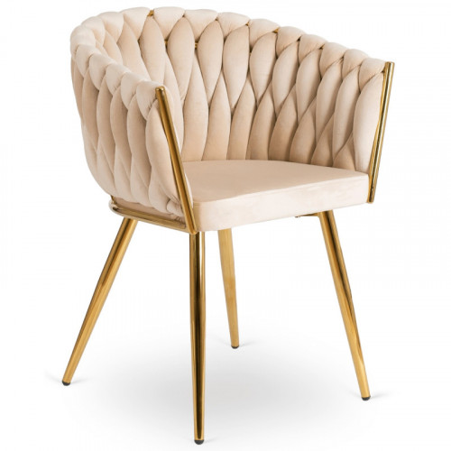 Кресло MEBEL ELITE CAPI кремовый велюр