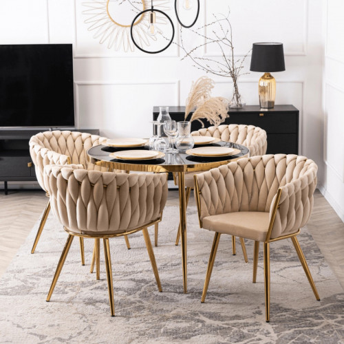 Кресло MEBEL ELITE CAPI кремовый велюр