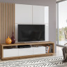 Тумба под телевизор в гостиную Helvetia CELINE 24NALR40 (дуб вотан/белый глянец)