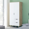 Шкаф на 2 двери и 2 ящика Forte VANKKA VNKS823L (дуб/белый)