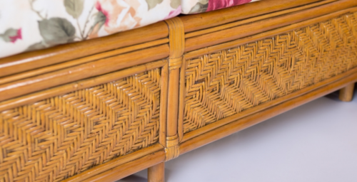 Угловой диван со столиком CRU- Аскания натуральный ротанг