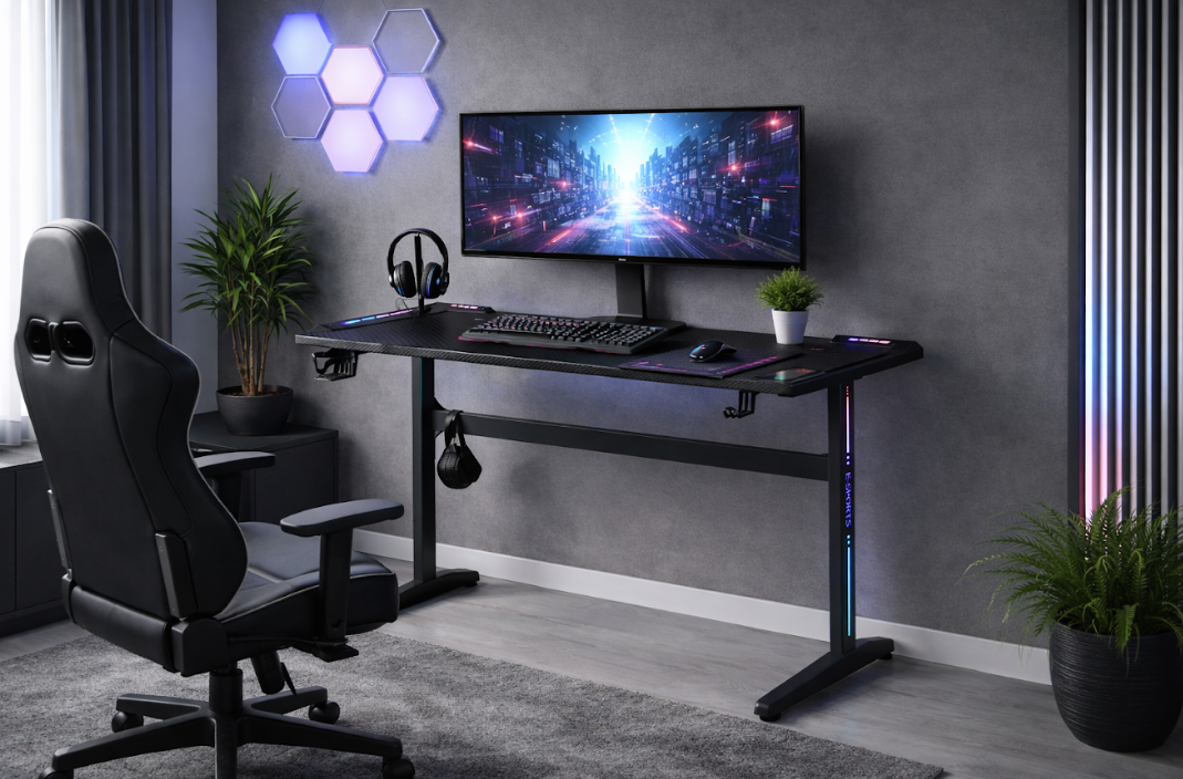 Стол геймерский BIO- Кибертон с подсветкой 