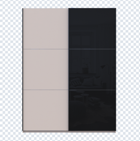 Шкаф - купе DRS- G-Caiser (180х60х240 см) 1 ДСП/1 Стекло 3 части двери Кашемир/ Черный