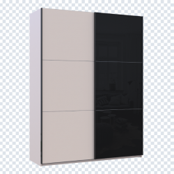 Шкаф - купе DRS- G-Caiser (180х60х240 см) 1 ДСП/1 Стекло 3 части двери Кашемир/ Черный