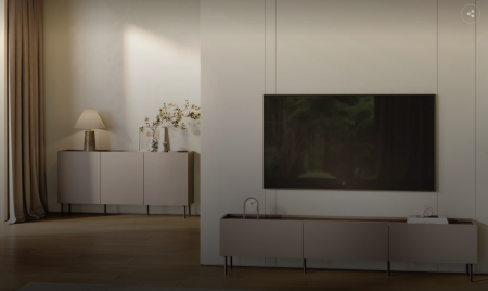 Тумба ТВ MRK- Нео 2,0 м Глянец орех макадамия/ супермат Тоффи   