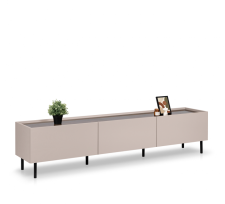 Тумба ТВ MRK- Нео 2,0 м Глянец орех макадамия/ супермат Тоффи   