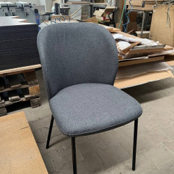 Стул INI- CARO серый, коричневый тк./ черный каркас  