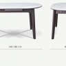 Стол обеденный раскладной CRV- Martin,Arctic ice ceramic top black base,140см,черный 