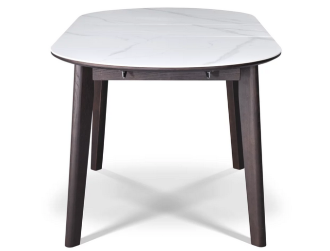 Стол обеденный раскладной CRV- Martin,Arctic ice ceramic top black base,140см,черный 