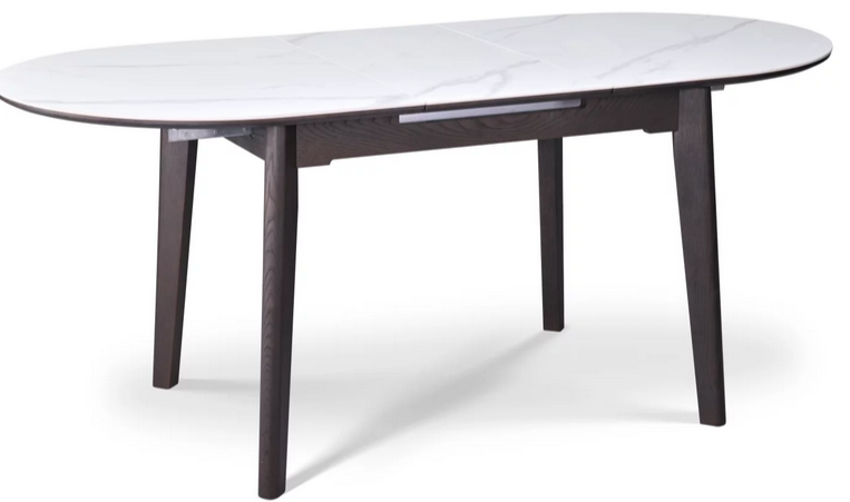 Стол обеденный раскладной CRV- Martin,Arctic ice ceramic top black base,140см,черный 