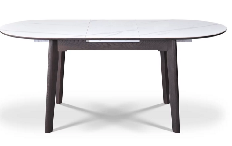 Стол обеденный раскладной CRV- Martin,Arctic ice ceramic top black base,140см,черный 