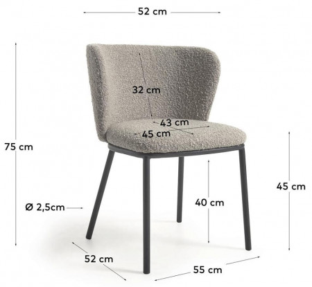 Стул Kave Home CISELIA CC3000J14 (светло-серый)