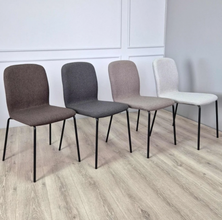 Стул INI- NAVY темно-серый, серый тк./черный каркас