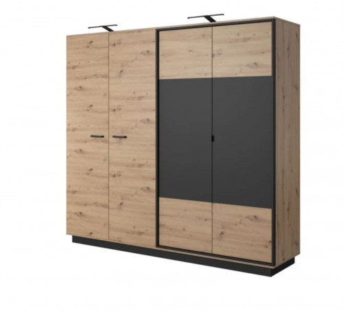 Шкаф для одежды Perfect Home Нест / Nest 4-дверный 4D/220 Дуб артизан/антрацит