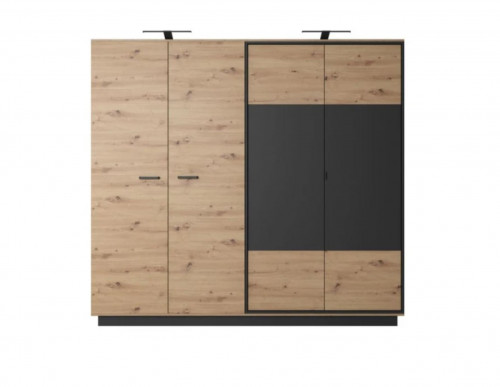 Шкаф для одежды Perfect Home Нест / Nest 4-дверный 4D/220 Дуб артизан/антрацит