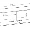 Тумба под ТВ навесная Perfect Home Оро / Oro RTV135 MDF 2-дверная Черный