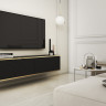 Тумба под ТВ навесная Perfect Home Оро / Oro RTV135 MDF 2-дверная Черный