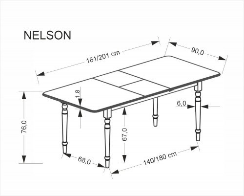 Стол HALMAR NELSON белый