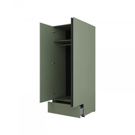 Шкаф на 2 двери с 1 ящиком  Helvetia CROSS S 24GWMY18 (дымчатый зеленый/черный)