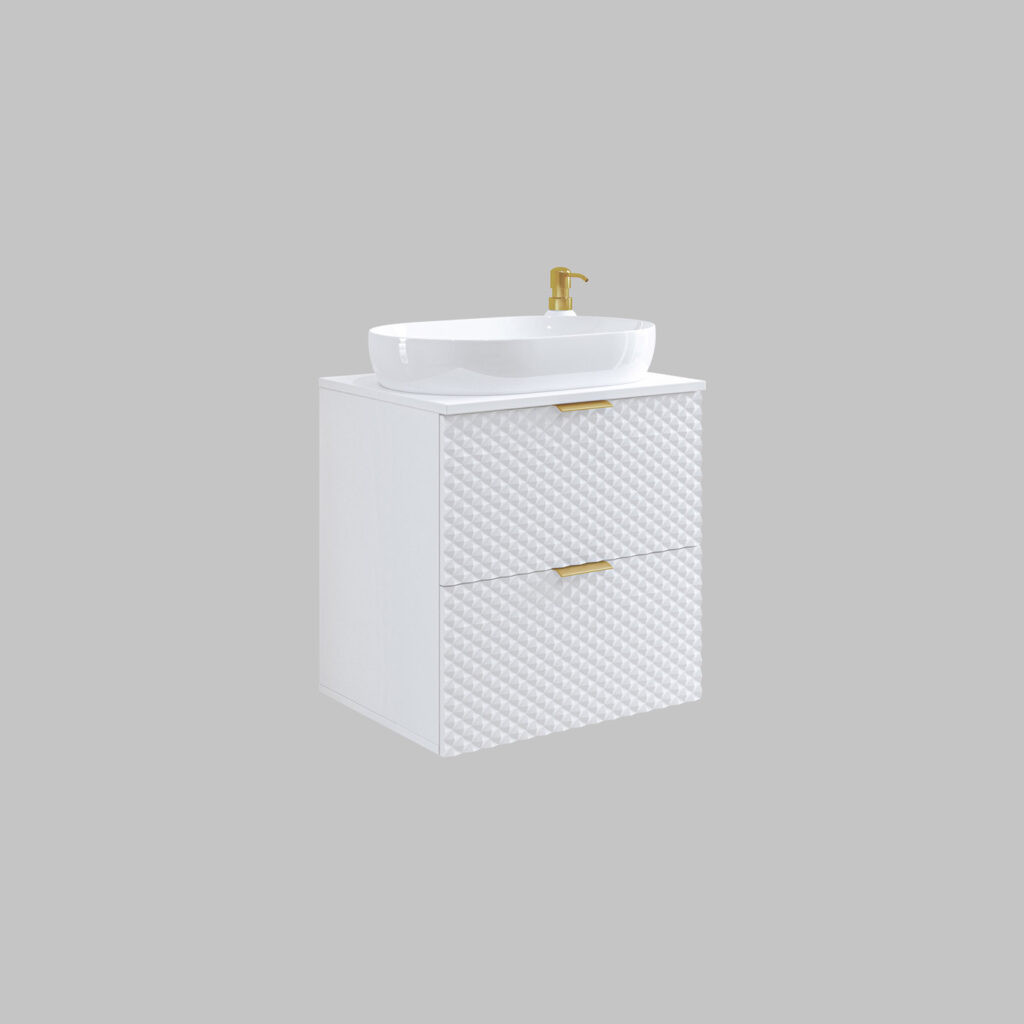 Туалетный столик настенный с 2 ящиками для ванной Helvetia LAURA 3097NM47 (белый)