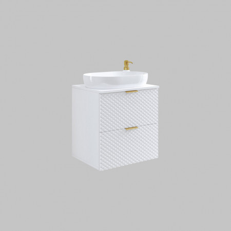 Туалетный столик настенный с 2 ящиками для ванной Helvetia LAURA 3097NM47 (белый)