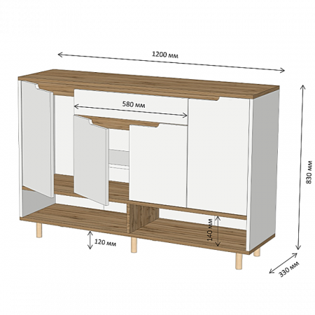 Тумба для обуви в прихожую LION- Салливан Тумба-2 Антрацит (LION-041118)