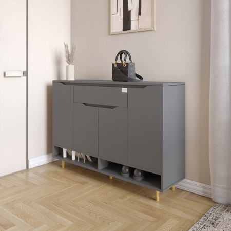 Тумба для обуви в прихожую LION- Салливан Тумба-2 Антрацит (LION-041118)