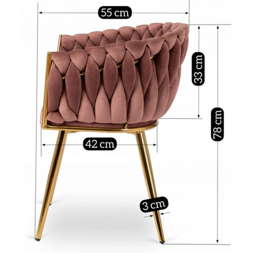 Кресло MEBEL ELITE CAPI розовый велюр
